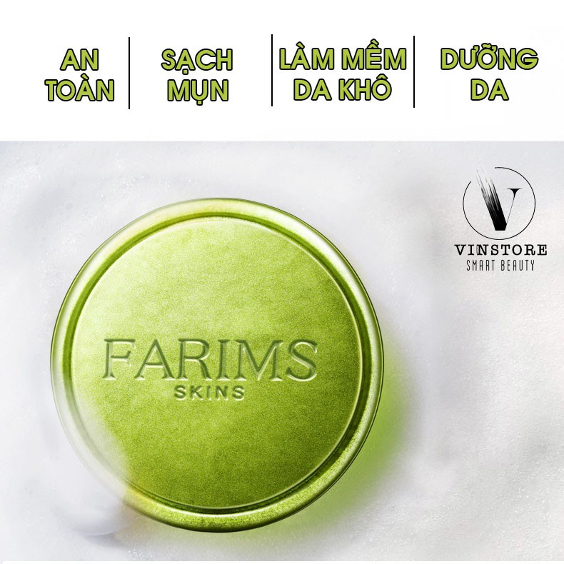 Xà phòng sạch mụn lưng, mụn cám tinh chất trà xanh matcha Farims, kháng khuẩn, sạch mụn hiệu quả, dưỡng ẩm chăm sóc da | BigBuy360 - bigbuy360.vn