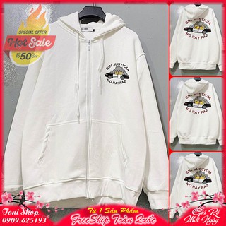 ÁO HOODIE - ÁO KHOÁC NỈ NGOẠI Dây Kéo Sin Justicia (HD1190 - Ảnh Thật)