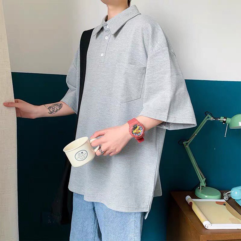 Áo Polo trơn Basic oversize,JACKLANE , Áo polo cộc tay Unisex Jack Lane | BigBuy360 - bigbuy360.vn