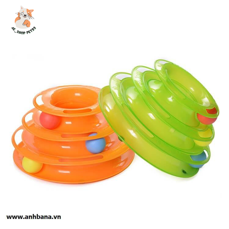 Đồ chơi mèo 3 tầng hình tháp banh cho mèo đùa nghich vui nhộn giảm stress cho Mèo