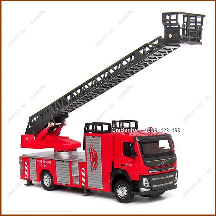 Mô Hình Xe Tải Cứu Hỏa Thang Fire Rescue - Caipo + 9965