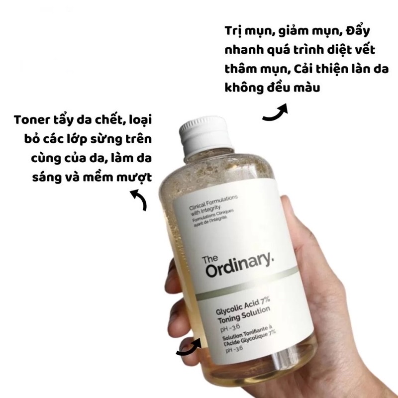 The Ordinary 7% Glycolic Acid nước hoa hồng tẩy tế bào chết chính hãng