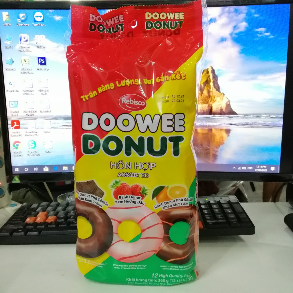 Bánh Doowee Donut Hỗn Hợp (Gói 12 cái)