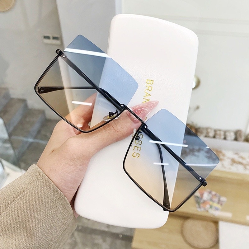 Kính Mát Gọng Vuông Màu Gradient Thời Trang Cho Nữ