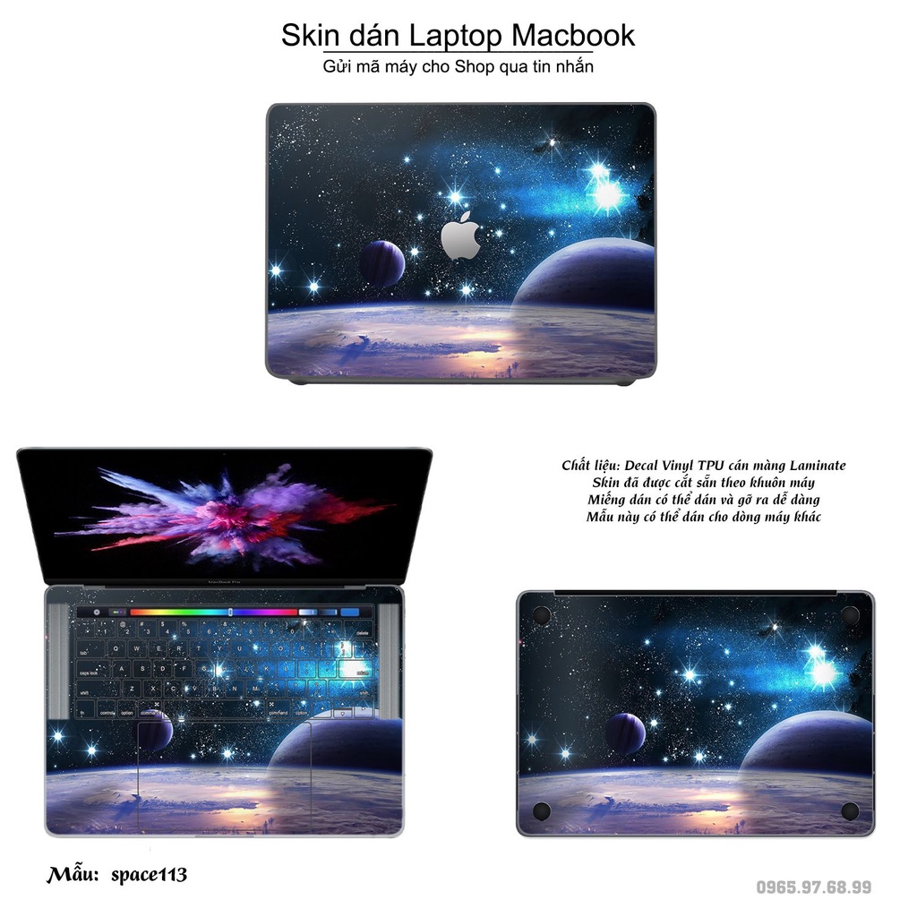 Skin dán Macbook mẫu không gian (đã cắt sẵn, inbox mã máy cho shop)