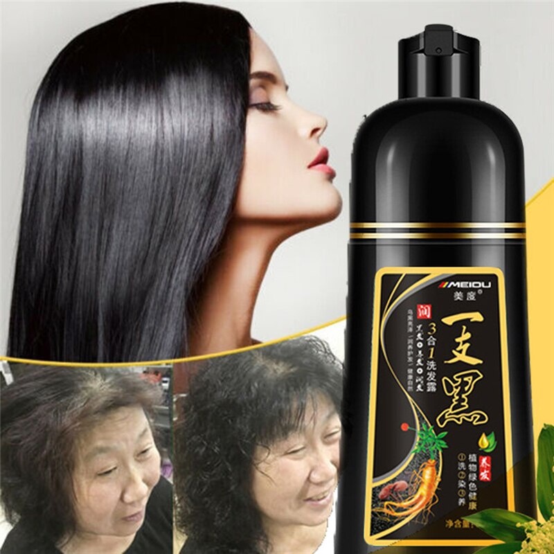 Gội Là Đen Meidu 500ml Phủ Bạc Nhanh Chóng Fast Effect Black Shampoo Cover Gray