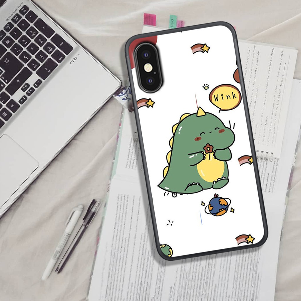 ỐP LƯNG  IPHONE X/XR/XSMAX, IN HÌNH CHÚ KHỦNG LONG SIÊU CUTE PHO MAI.