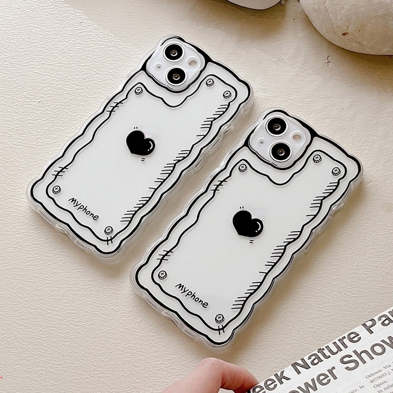 Ốp Điện Thoại TPU Mềm Trong Suốt Chống Sốc In Hình Trái Tim Dễ Thương Cho IPhone 12 11 13 Pro max X XR XS max 8 7 6 Plus
