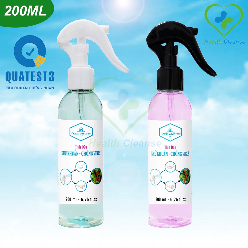 Chai xịt khuẩn tay, xịt khuẩn khẩu trang chứa tinh dầu sả chanh 200ml