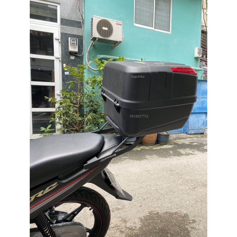 Thùng xe Sirius, thùng Givi B33NM và baga givi lắp cho xe Sirius, hàng Givi chính hãng, bảo hành 2 năm