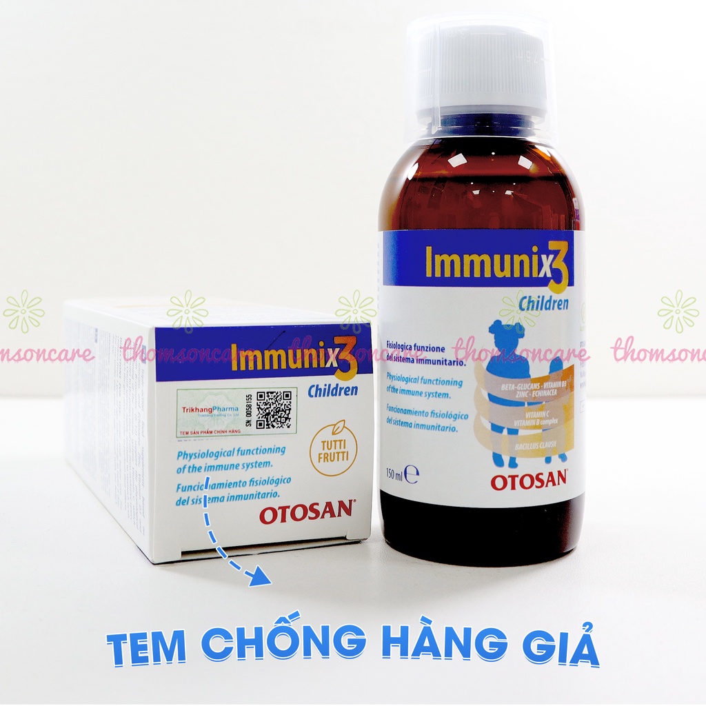 Siro tăng sức đề kháng cho trẻ Immunix3 - Từ rễ Cúc Tím giúp bổ sung vitamin cân bằng hệ vi sinh - Nhập khẩu Châu Âu