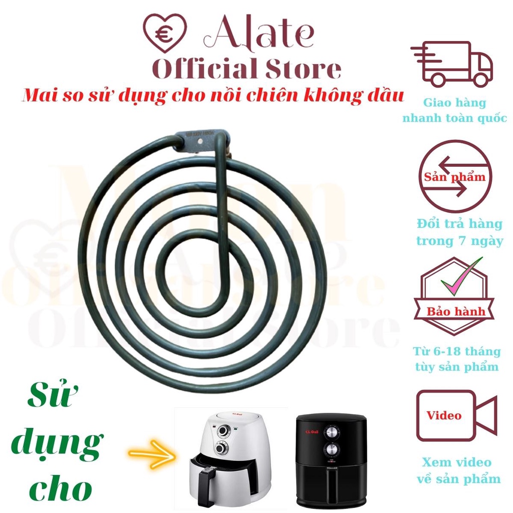 Mai so, điện trở đốt nóng dùng cho lò nướng thủy tinh, nồi chiên không dầu, máy sưởi, bảo hành 12 tháng Alate store