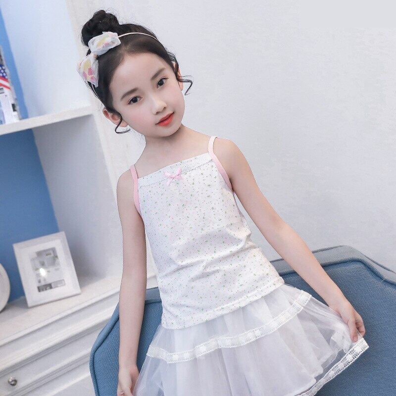 Áo Thun Không Tay Cổ Vuông Màu Trơn Thời Trang Mùa Hè Dành Cho Bé Gái 4-9 Tuổi