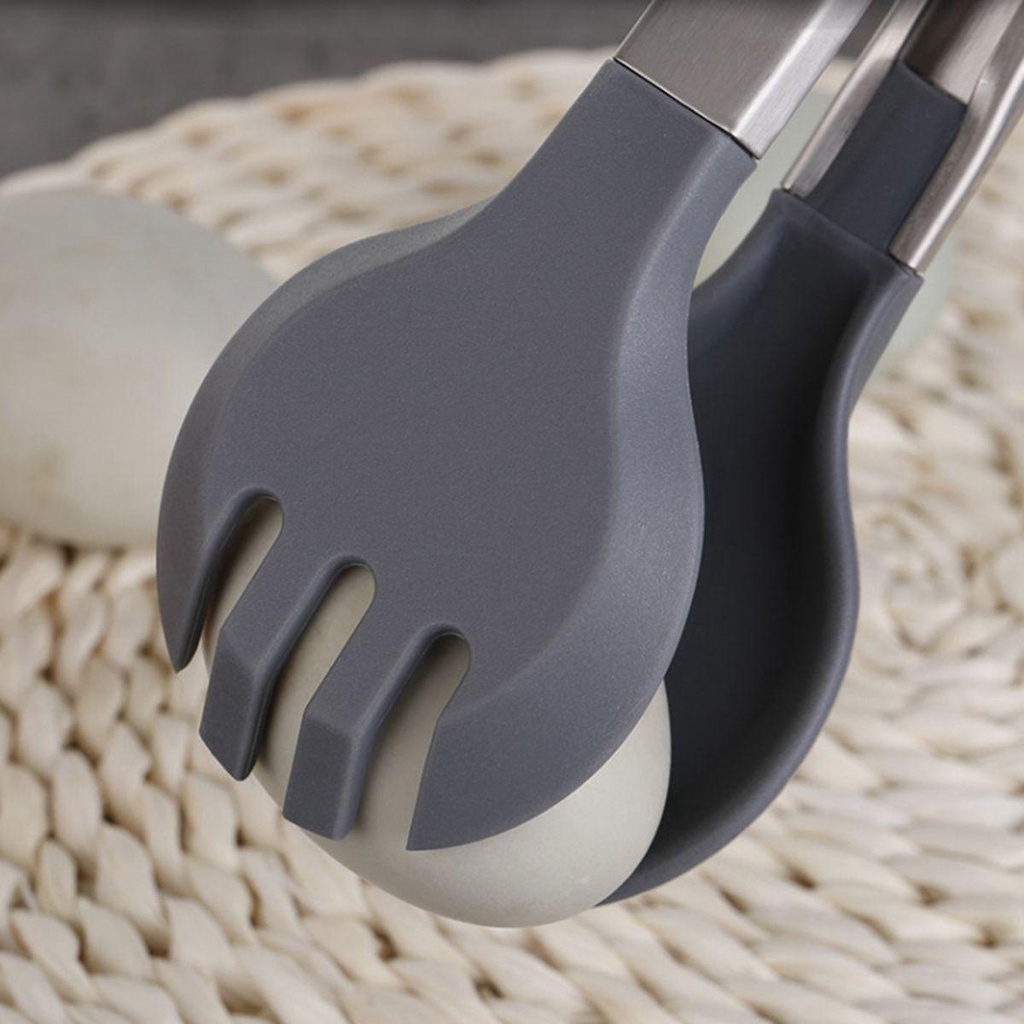 Kẹp Gắp Thức Ăn Bằng Thép Không Gỉ Và Silicone Tay Cầm Chống Trượt Tiện Dụng