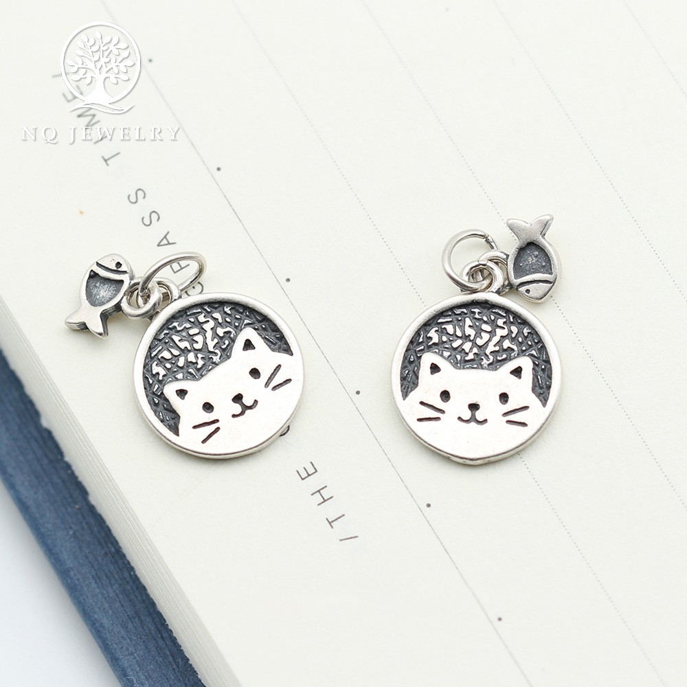 Mặt dây chuyền hình mèo và cá treo - NQ Jewelry