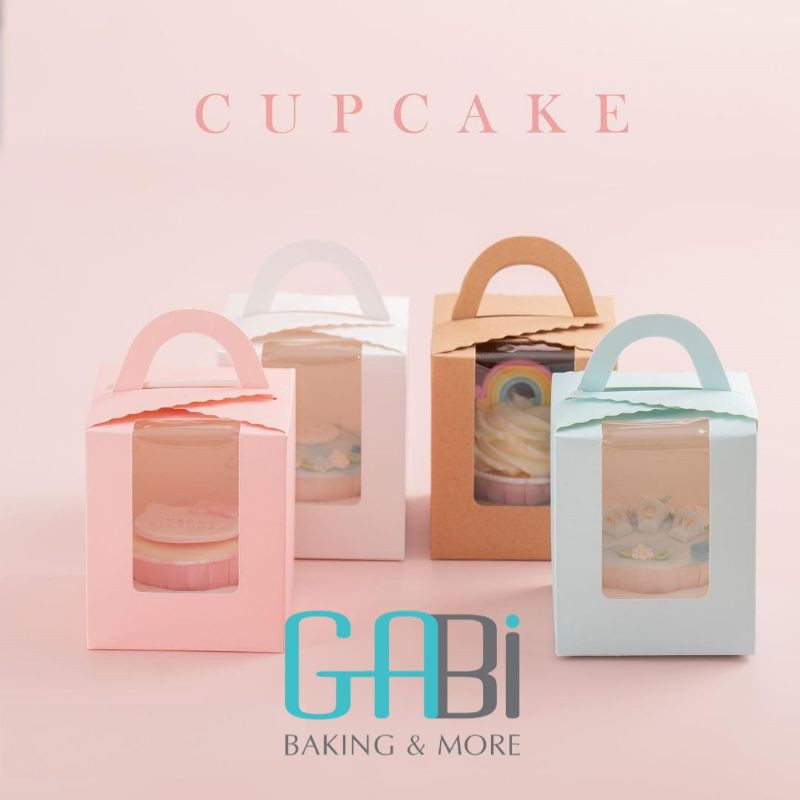 Hộp đựng cupcake 1 ô có quai xách