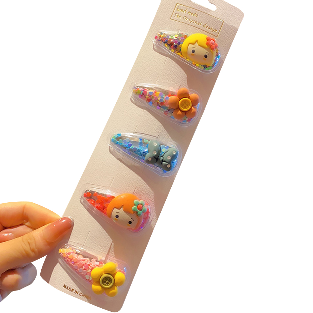 Set 5 kẹp tóc trang trí hoạt hình đáng yêu phong cách Hàn Quốc