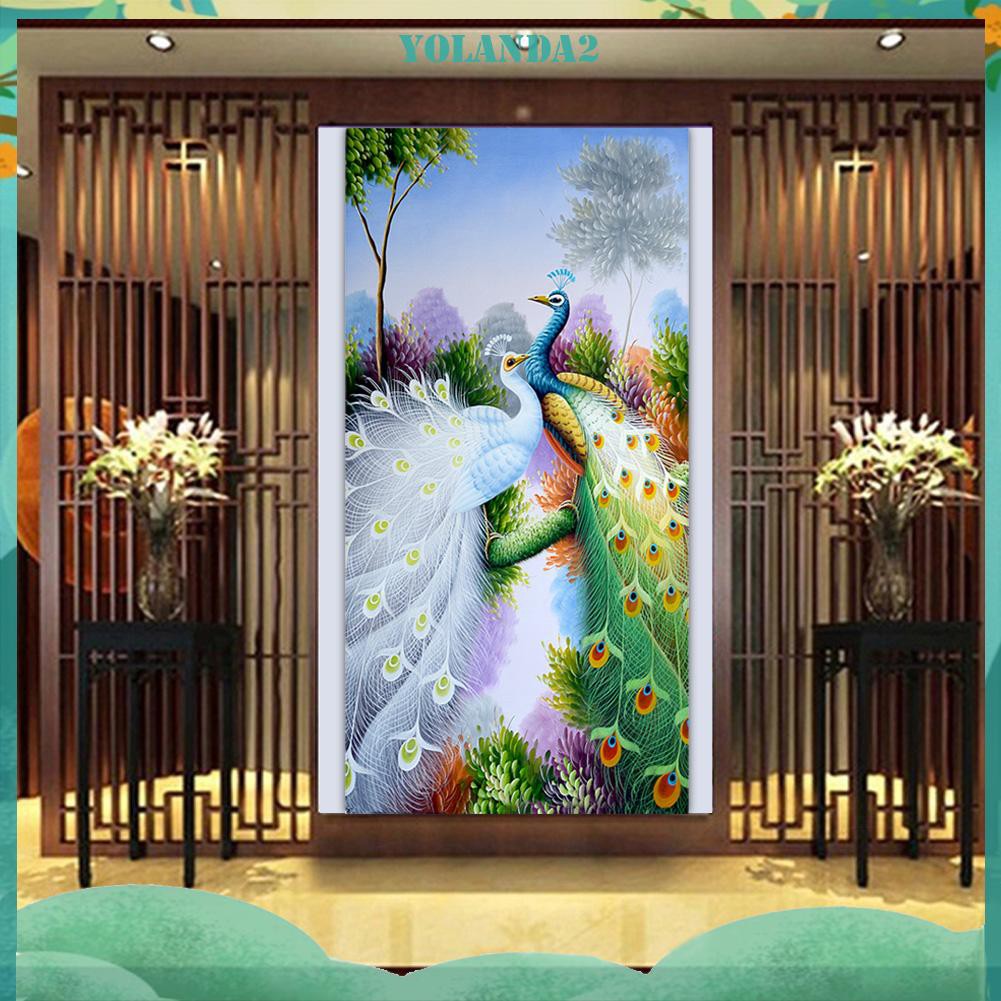 Tranh Thêu Con Công Kim Cương 5d