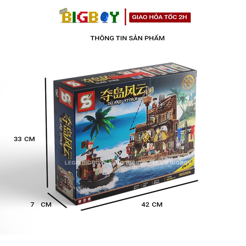 Lego tàu cướp biển 1547 bộ đồ chơi lắp ráp 665 pcs nhựa abs nguyên bộ an toàn chi tiết