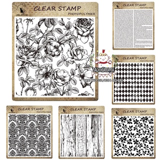 Con Dấu Vuông Silicon in hình Hoa Retro Vintage Trang Trí tự làm sổ tay thiệp giấy chúc mừng kỷ niệm - Bách hóa Na Na