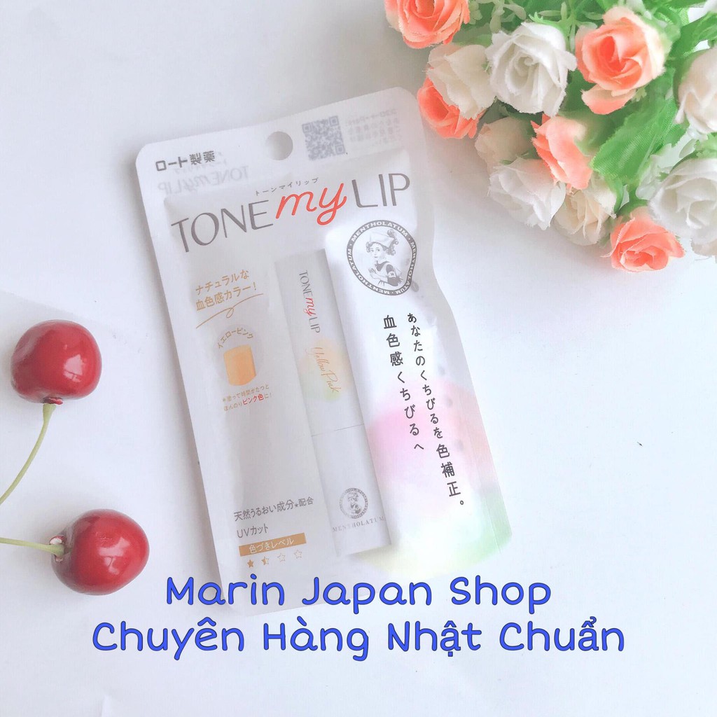 (Sale, Hàng Nhật)  Son dưỡng ẩm, chống nắng Tone up Mentholatum Rohto Lip Cream Nhật Bản