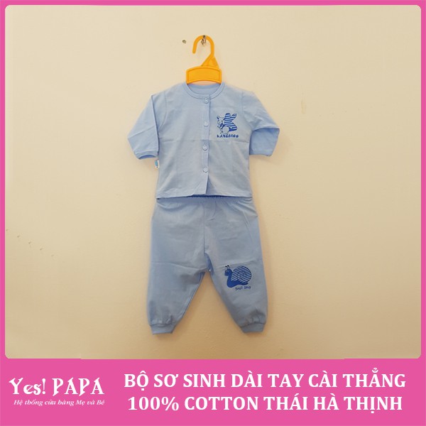 Bộ sơ sinh dài tay cài thẳng 100% cotton Thái Hà Thịnh