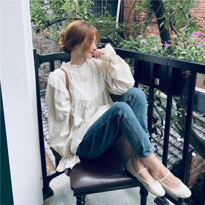 Áo Babydoll cánh tiên, áo babydoll cổ bèo nữ