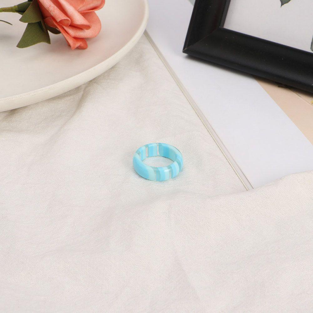 Nhẫn Tròn Acrylic Màu Kẹo Ngọt Thời Trang Cổ Điển Cho Nữ