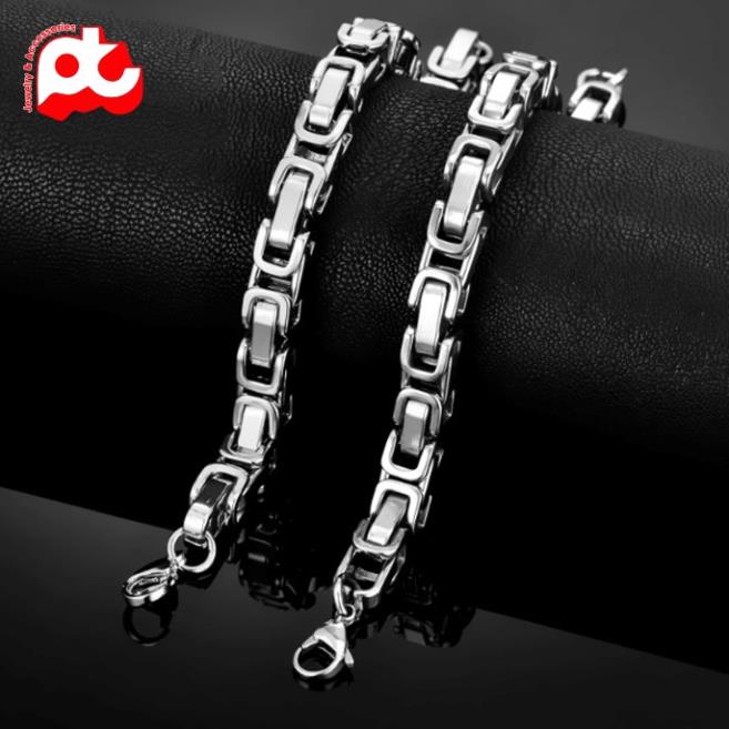 Lắc tay thời trang nam cao cấp rẻ đẹp thời trang cá tính titan thép không gỉ PT JEWELRY cỡ 8mm PTLTNA25