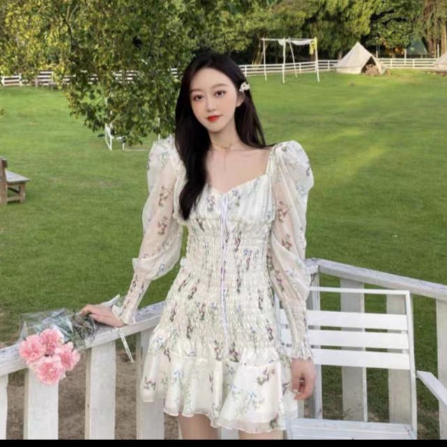 Đầm nhúng body hoạ tiết hoa nhí