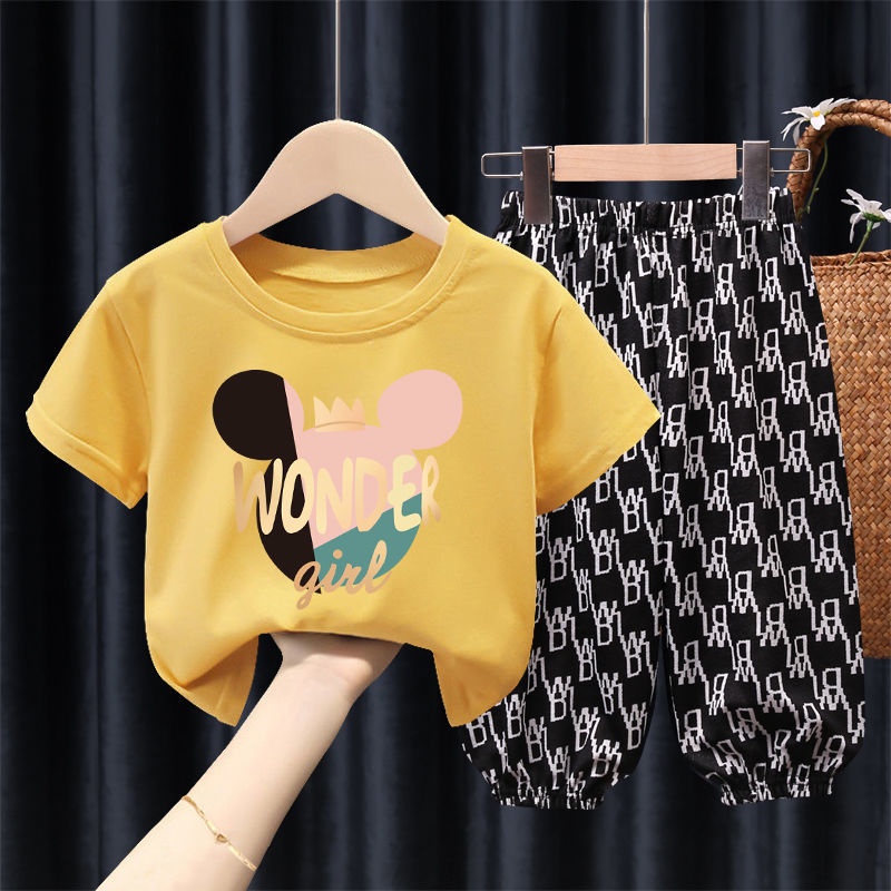 Set Áo Thun Ngắn Tay Và Quần Dài Thời Trang Mùa Hè Cho Bé Trai/Gái