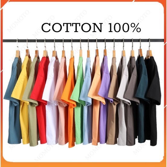 Áo Thun Trơn Tay Lỡ Basic Tee Form Rộng Unisex Chất Cotton - Áo Phông Trơn Nam Nữ T M Store Ảnh Thật