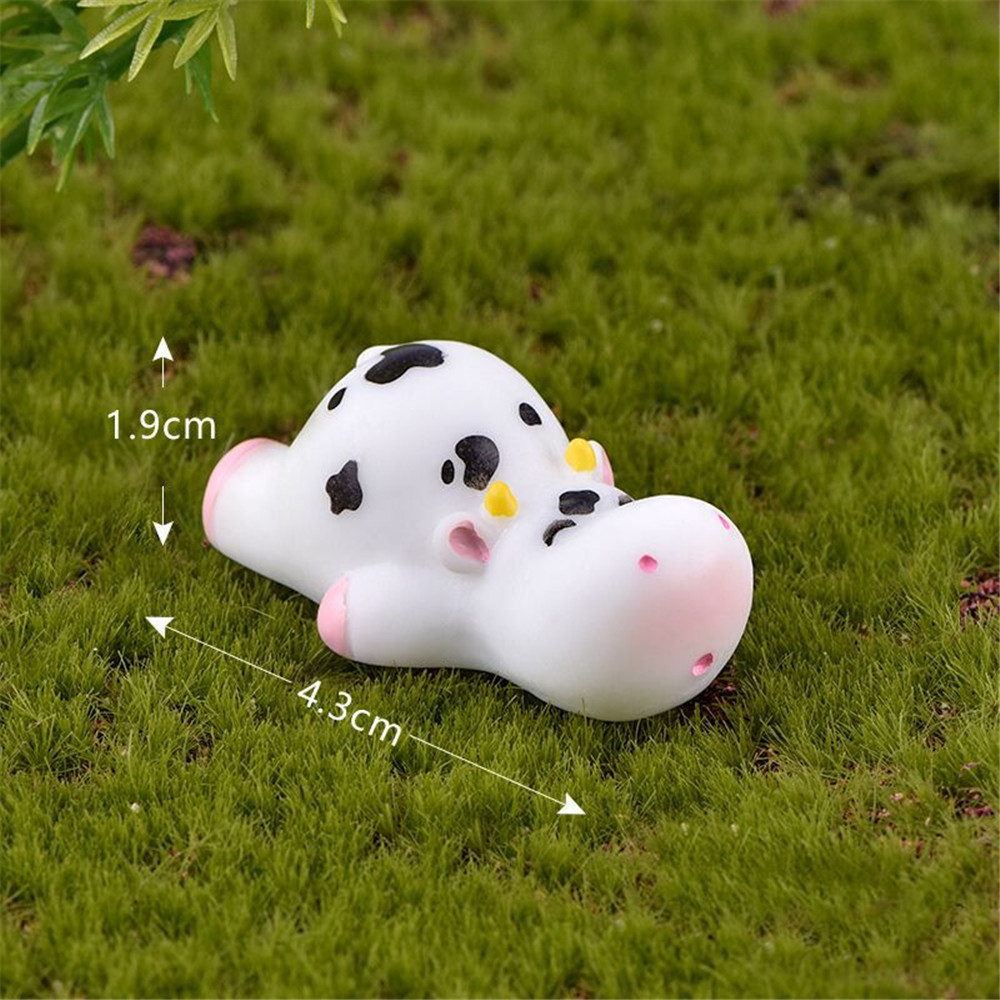 Cod Qipin 1pcs Home Miniature Craft Micro Landscape Lovely Cow Decoration Mini Ornaments Resin Handicraft