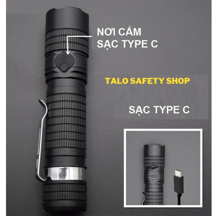 Đèn pin S11 đa năng đeo đầu và cầm tay mini siêu sáng type C  chống nước tốt