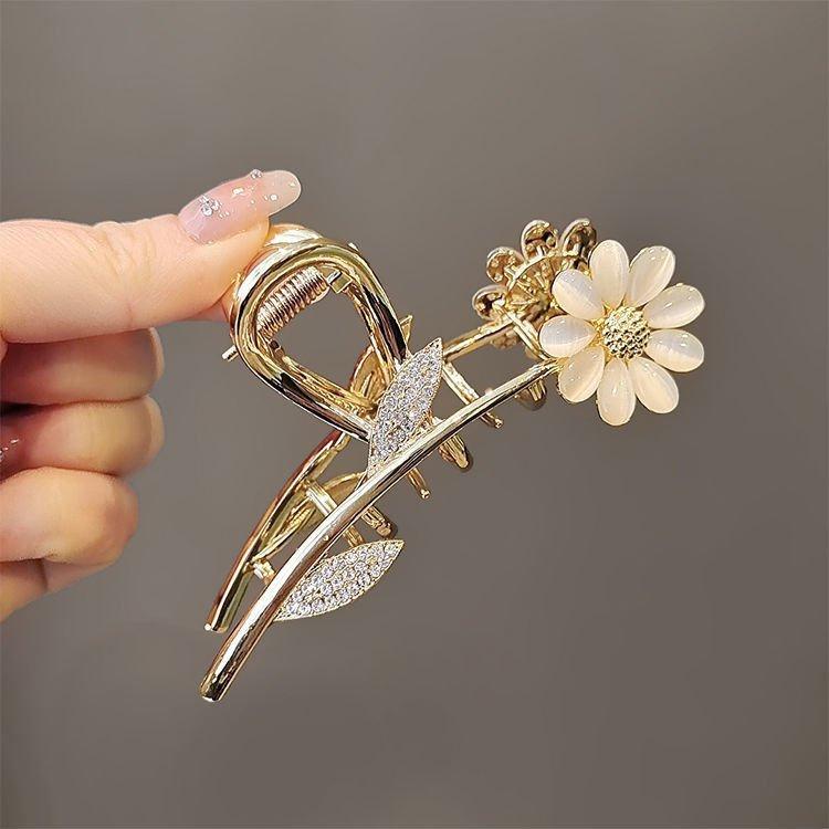 Kẹp tóc càng cua hình hoa đính đá thời trang nữ tính hiện đại Annie T16