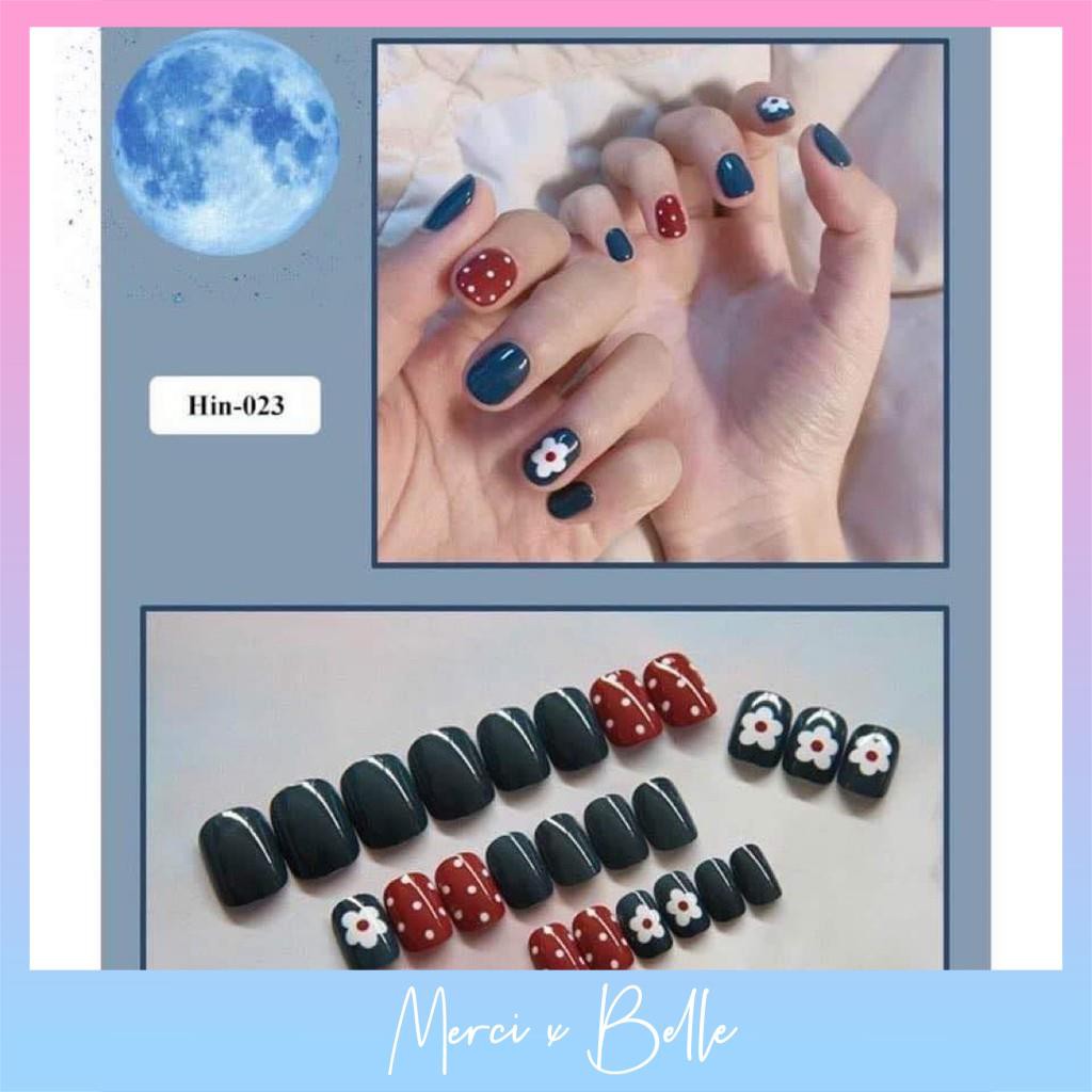 Set 24 móng tay giả họa tiết 3D độc đáo