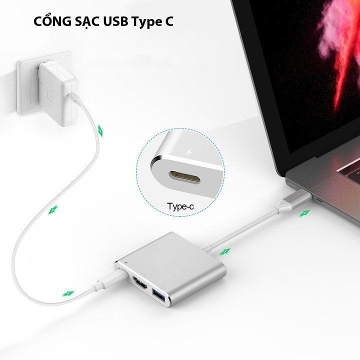 [Sale 30%] Cáp Chuyển Đổi Type C Sang HDMI, USB3.0, Type C [Hot]