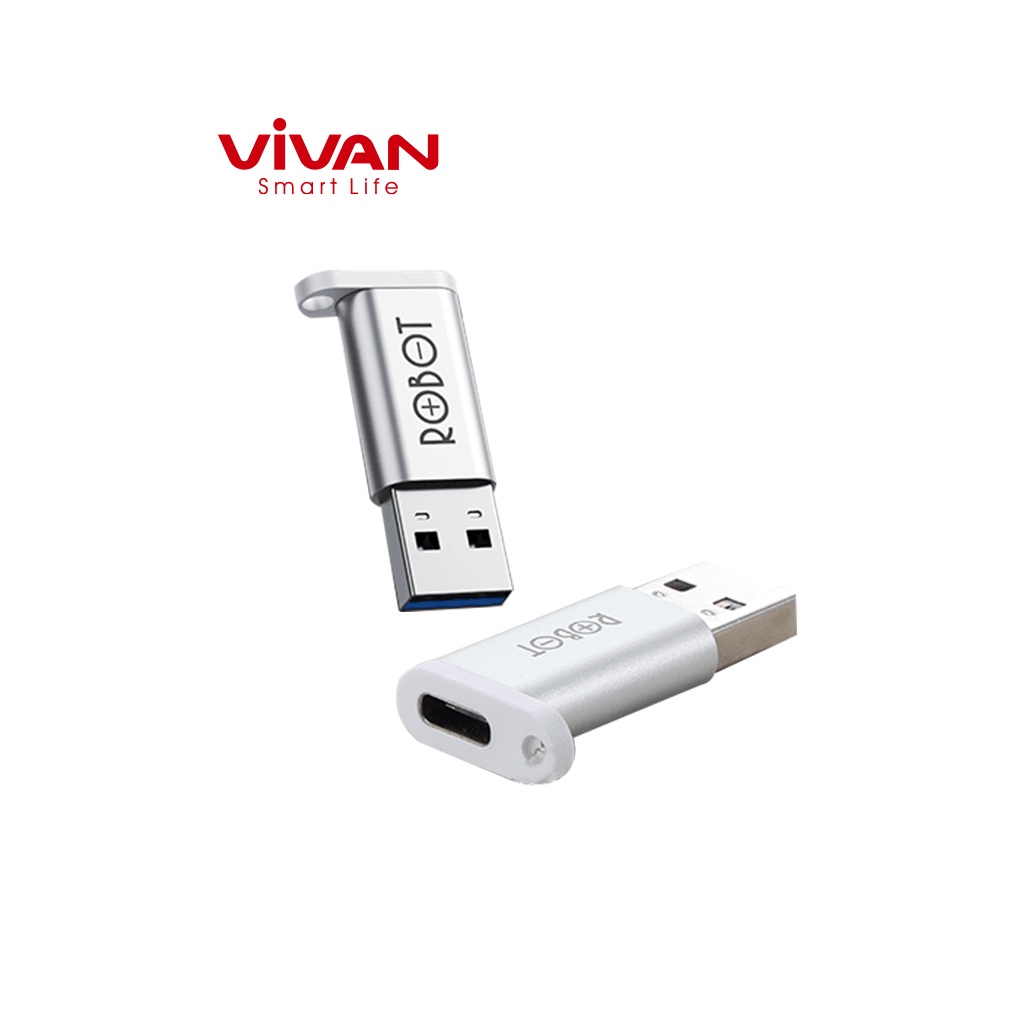 Đầu Chuyển Đổi OTG Cổng USB 3.0 Sang Type-C VIVAN RT-OTG03 - Chất Liệu Vỏ Kim Loại