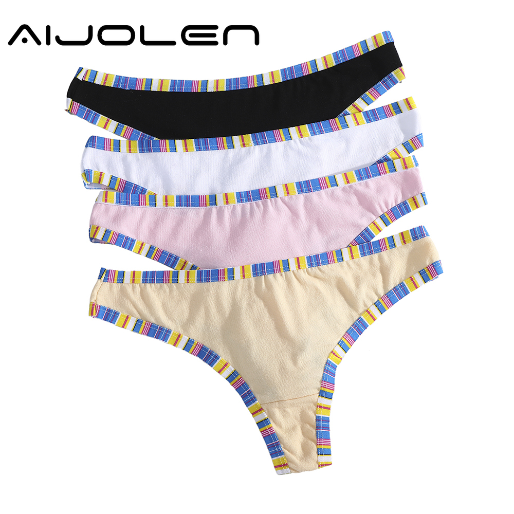 Quần lót cotton lưng thấp kiểu dáng quyến rũ dành cho nữ Aijolen