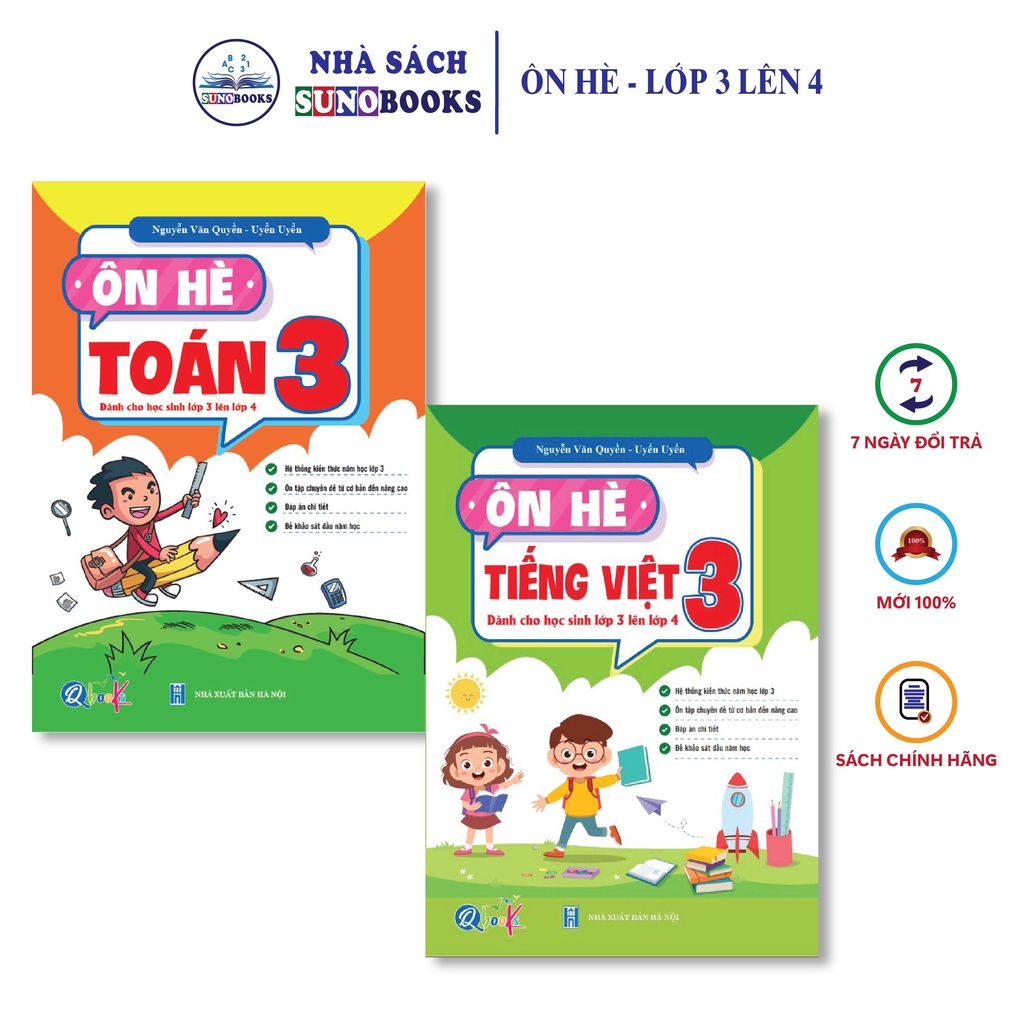 Sách - Combo Ôn Hè Toán và Tiếng Việt 3 - Chương Trình Mới - Dành cho học sinh lớp 3 lên 4 (2 cuốn)