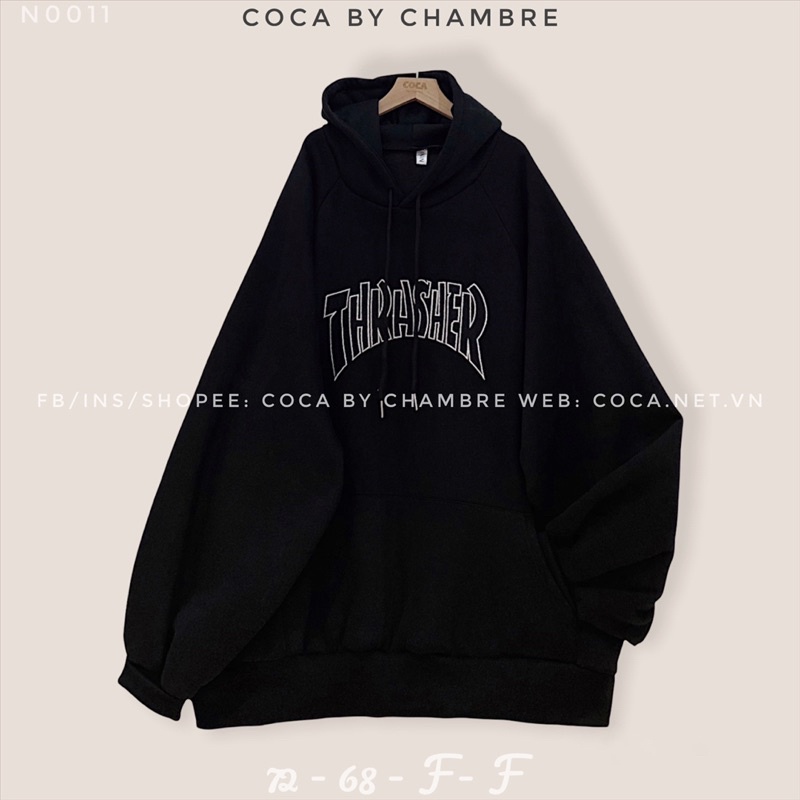 [Mã 2611THTRANG100K hoàn 10% xu đơn 99K] [N0011]🏐 Áo HOODIE nỉ bông tay bồng thêu THRASHER form rộng (Có sẵn/ảnh thật) | BigBuy360 - bigbuy360.vn