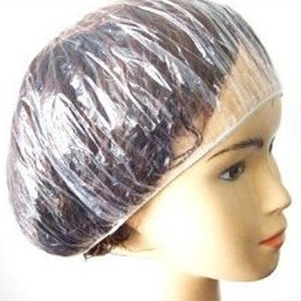 Bath Cap 100pcs Disposable Transparent Waterproof PE Plastic Shower Cap