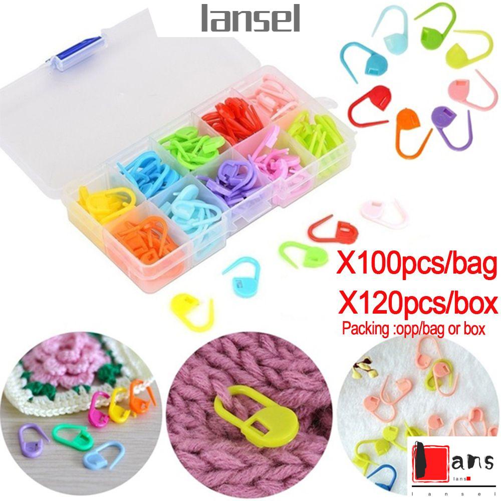 Set 100/120 kẹp kim móc khóa đánh dấu mũi đan bằng nhựa tự làm phụ kiện may vá thủ công nhiều màu sắc tiện dụng