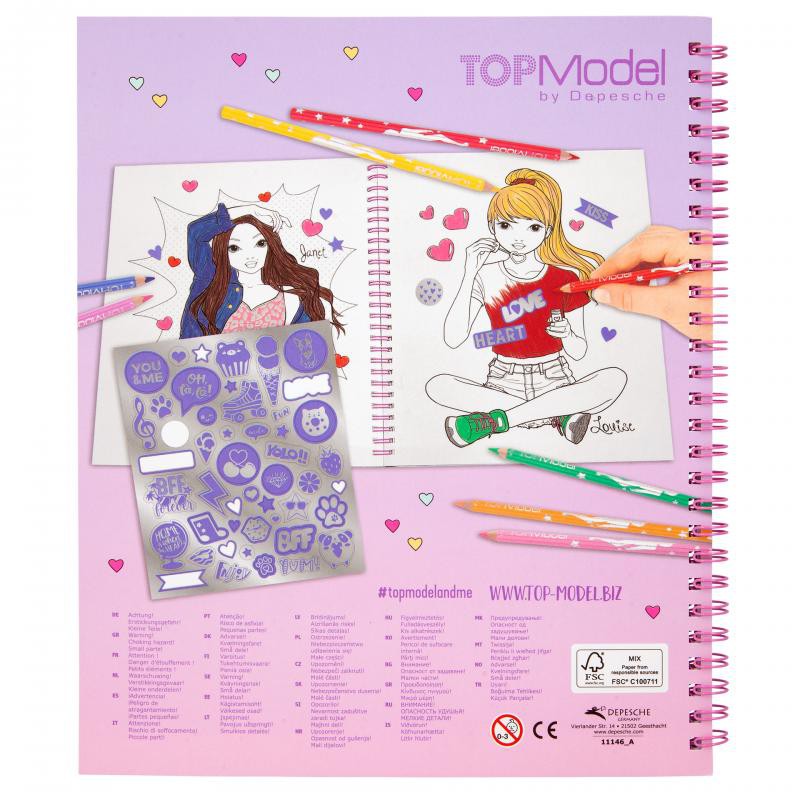 BST tô màu thiết kế thời trang TOPMODEL Sticker Set đính kim tuyến 0411146