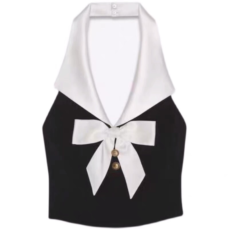 |VERA TOP| Áo nơ trắng cổ yếm ROSEs BLACKPINK TLÉA