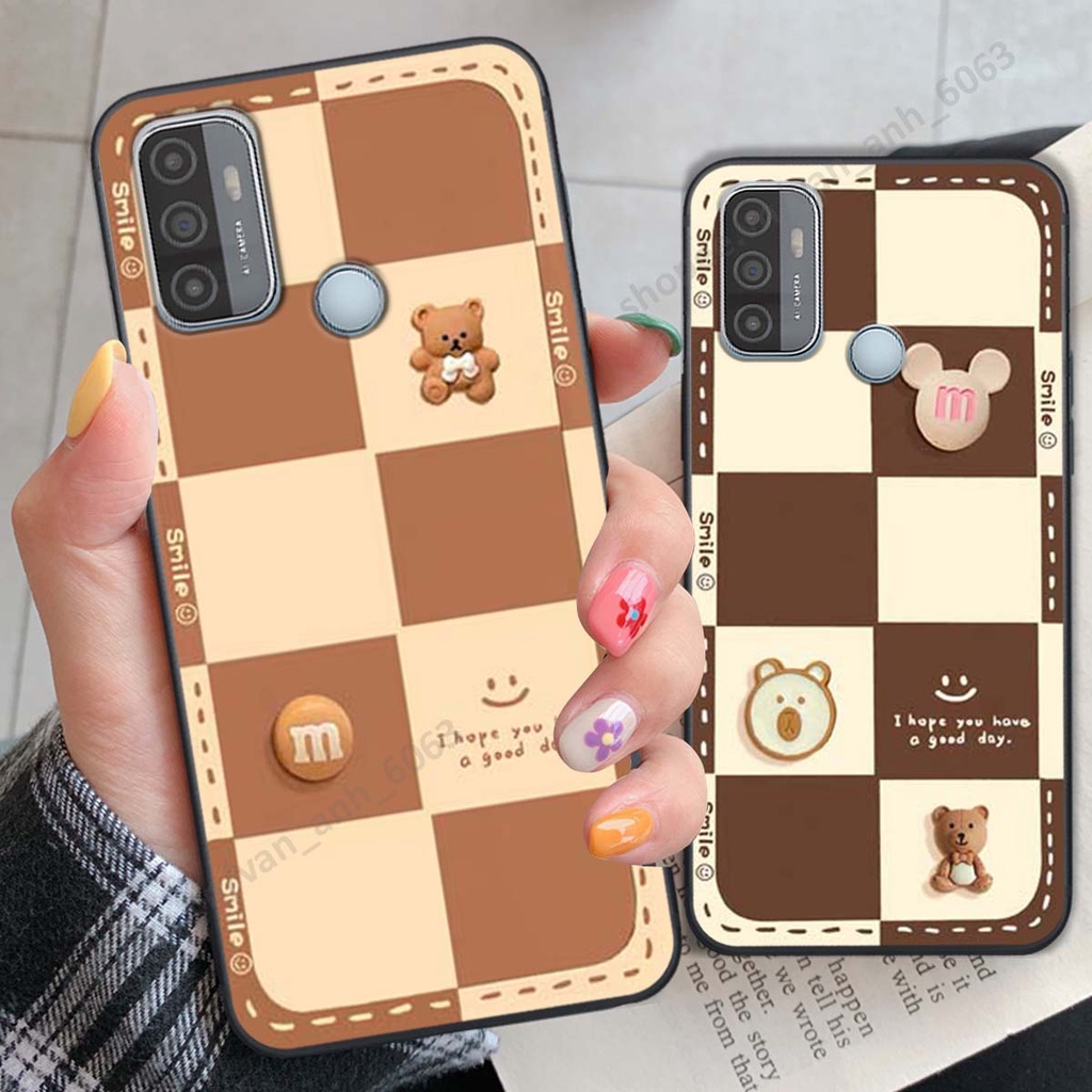 Ốp lưng Oppo A53 hình gấu, kẹo dễ thương cute
