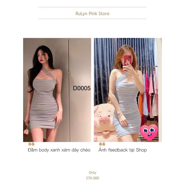 Váy ren lưới ôm body màu xám dây chéo đính hạt