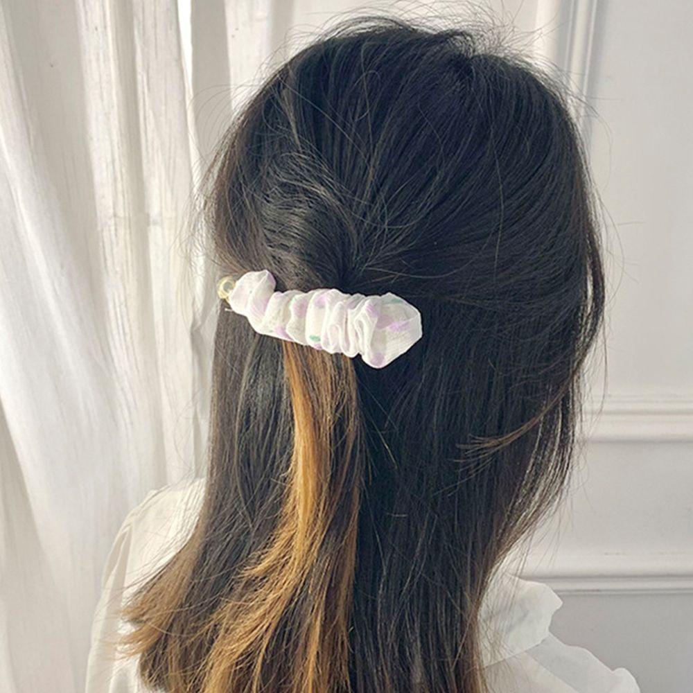 Kẹp Tóc Đuôi Ngựa Bằng Vải Họa Tiết Trái Chuối Phong Cách Cổ Điển Thời Trang Dành Cho Nữ