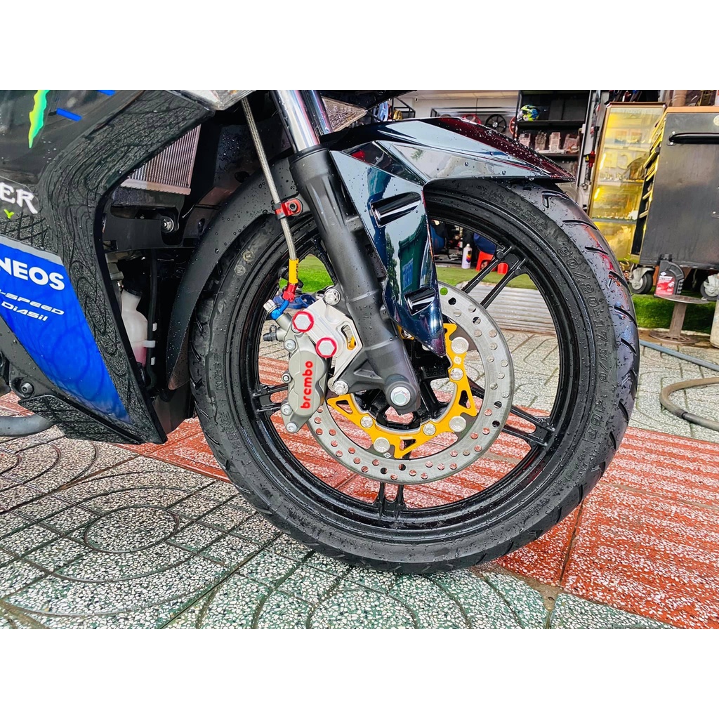 ĐĨA THẮNG ĐEN PHANH DĨA Y15ZR / EX150 TQ6 BLACK RACING (  5 lỗ - 267 - 220 mm )