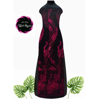 Vải áo dài  ren thêu hoa 4 tà sang trọng